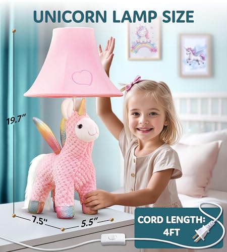 Unicorn Toddler Backpack and Table Lamp for Kids Bedroom - Gift for All Ages