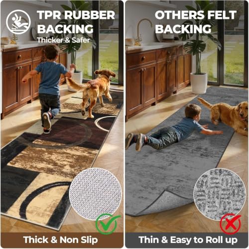 3x5 Washable Modern Abstract Area Rug Non-Slip Entryway Rug