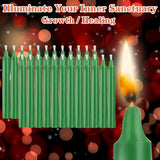 Kunrsug 24 Pack Green Spell Chime Candles – Premium Mini Unscented Taper Candles for Rituals, Prayer, Birthdays, Meditation, Altar, Spells, Chime Candles - 4 Inch Tall - Ideal for Witches