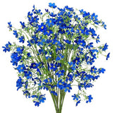 Artificial Flowers 8PCS Silk Flowers with Long Stems, Fake Flowers Bulk Fake Babys Breath, Royal Blue Flowers for Tall Vase Outdoor Garden Wedding Party Home Table Centerpiece