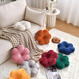 Xuyier Flower Pillow, Flower Shaped Pillow with Velvet for Couch Bed Chair Sofa, Home Decor Floor Seating Cushion Cute Throw Pillows for Living Room Bedroom (15 Inches, Ivory White)