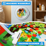 ABC Kids Rug for Playroom 78.7×59 in Noah's Ark Animals Rug Play Mat Alphabet Playmat Shape Color Classroom Carpet Kids Playroom Early Learning Carpet for Preschool Tummy Time