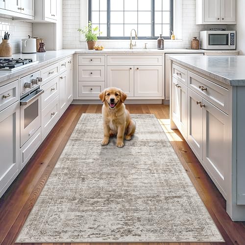 3x6 Washable Runner Rug: 6ft Runners for Hallways Soft Non Slip Kitchen Rug
