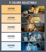 Desk Lamp for Home Office with Base, Eye-Caring Desk Light with Adjustable Gooseneck, 12W USB Adapter Touch Control 5 Dimmable Brightness & Color Tall Lamp for Work, Computer, Study, Task