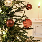 AOMOONOA Brown Glass Christmas Ball Ornaments for Tree, 2.36” Christmas Hanging Ornaments Set of 12 Xmas Baubles for Holiday Party Xmas Tree Decorations Gifts