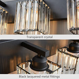 Modern Bathroom Vanity Light 4-Lights Modern Black Crystal Wall Light Bathroom Vanity Light Fixtures