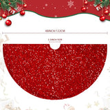 Christmas Tree Skirt 48 Inch, Red Sequin Christmas Trees Skirt, Large Sparkle Xmas Tree Stand Base Used for Christmas Holiday Indoor Home Decoration