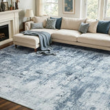 6x9 Ft Large Area Rugs for Living Room, Soft Non-Slip Washable Rugs Modern Abstract Pattern Carpet for Bedroom Indoor Floor Nursery Home Decor (Blue)