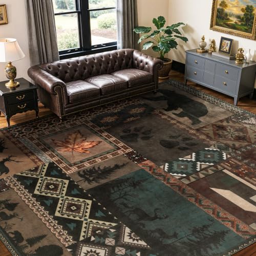 9x12 Washable Area Rugs for Living Room and Bedroom(9x12,Bear)