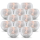Round Silver Votive Candle Holders, Mercury Glass Votives Set of 12
