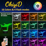 OkiyiD Airplane Gifts for Boy, Men, Aircraft Night Light, Gulfstream 3D Illusion Lamp with Remote and Touch Control, Plane Decor for Men Boy Kids Room, Birthday Gifts
