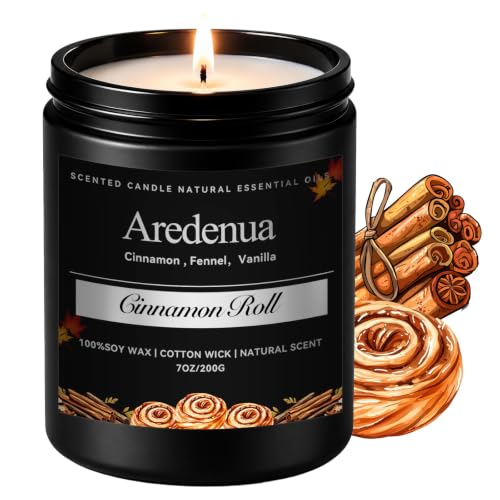 Fall Candles, Cinnamon Roll Scented, Autumn Seasonal Candle
