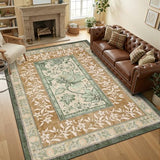 GarveeHome Terracotta Olive Sage Green 2x6 Washable Kitchen Runner Rugs Non Slip Provence Botanical Grove Vintage Boho Cottage Long Rug for Hallways Bedroom TPE Rubber Backing