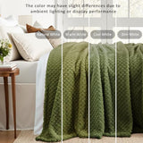 Exclusivo Mezcla Fleece Throw Blanket for Couch and Bed,Extra Soft Warm Decorative Fuzzy Throws for Women,Lightweight Cozy Blankets Size 50x60 Inches, Olive Green