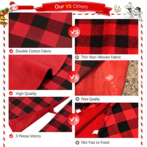 Tree Skirt 36 Inch Black Red Buffalo Plaid Christmas Decor Christmas Tree Skirts Buffalo Check Tree Skirting or Xmas Holiday Tree
