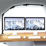 LED Desk Lamp with Clamp & Flexible Arm - 3 Light Sources, 4 Color Modes & 5 Brightness Levels, Eye-Caring Table Light with Memory Function
