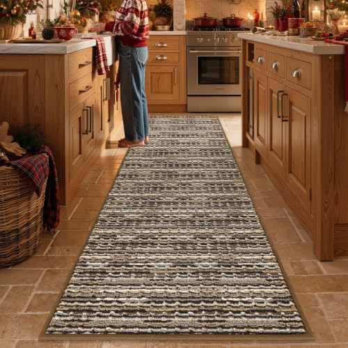 Kitchen Runner, 24"x70" Kitchen Mats for Floor, Brown
