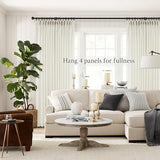 96 Inches Long Pinch Pleated Semi Sheer Curtains,Natural Linen Blended Light Filtering Window Curtains 96 Length 2 Panels for Living Room Bedroom Pinch Pleat Drapes with Hooks 2 Panels 40" Wx96 L