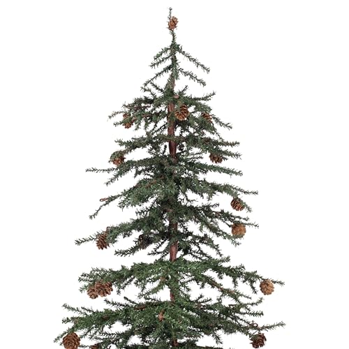 Vickerman 42" Caramel Pine Artificial Christmas Tree Unlit- Featuring 1241 PVC Tips - Pine Cone Accented - Seasonal Indoor Home Decor with Decorative Burlap Base