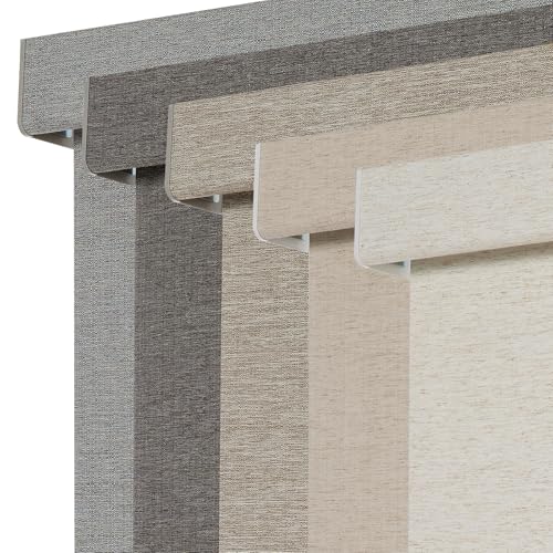 Persilux Blackout Roller Shades for Window Blinds,Cordless,Linen Fabric,Thermal Insulated Fabric UV Protection Shades for Home,Office,Bedroom,Door,Blackout-Cream,34 1/2" W X 64" H