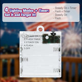 cshare Red White and Blue Fairy Lights Battery Operated, 4th of July Lights with Timer 16.4ft 50LED for 4th of July Independence Day Memorial Day Decorations