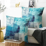 Set of 2 Turquoise and Grey Art Artwork Contemporary Decorative Gray Home Decorative Throw Pillow Covers Cushion Covers for Bedroom Sofa Living Room 18X18 Inches