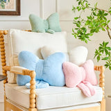Lfsaaj Bowknot Pillow Pink Cute Bow Decorative Throw Pillows 12" Aesthetic Home Decor Bow Cushions Butterfly Knot Plush Pillow for Bedroom Couch