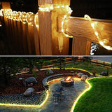 LE 33ft 240 LED Rope Lights Outdoor 24 Volts, 3/8 inch Clear Tube, Upgraded 2700K Warm White, Connectable (Up to 3 Sets), Not Dimmable, Waterproof String Lights for Patio Deck Railing Stair Landscape
