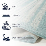 JONATHAN Y Khalil Modern Berber Stripe Turquoise/Cream Runner Rug, 2x8, Contemporary, Bohemian, Easy-Cleaning for Living Room, Bedroom, Kitchen, Pet Friendly, Non-Shedding (MOH207D-28)