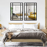 HQiJun Black Rectangle Mirror, Farmhouse Decorative Wall Mirror for Entryway, Living Room, Bedroom, Hallway, Fireplace, Accent Wall Decor (Black1, 34" x 24")