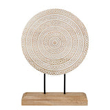Housewarming Gifts Farmhouse Table Sculpture Home Decor Statue Mandala Carved for Modern Home 10" x 14", Living Room, Fireplace Mantel Shelf, Table and Entryway Decor Stand (Design 1)