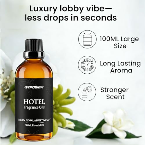 URPOWER 100ml Hotel Collection Diffuser Oil Inspired by The Ritz-Carlton Hotel Scent – Fruity Floral Amber Fragrance Oil, Diffuser Essential Oil for Ultrasonic and Waterless Diffusers