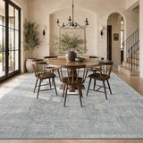 9x12 Area Rugs for Living Room Large Washable Rug, Blue/Beige