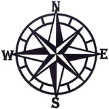 11 Inches Metal Decorative Nautical Compass Wall Decor, Living Room Bedroom Office Porch Garden Patio Signs Wall Hanging Art Beach Theme Home Decoration (Black)