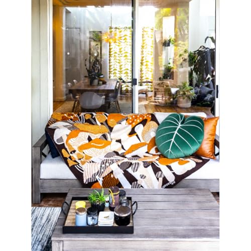 Green Philosophy Co. Philodendron Gloriosum Leaf Pillow - Forest Green