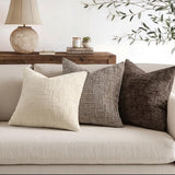 MIULEE Textured Throw Pillow Covers Thick Chenille Decorative Pillows Taupe Grey 18x18 Inch Set of 2 Modern Boho Farmhouse Home Decor Neutral Cushion Covers for Couch Sofa Living Room Bedroom
