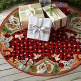 AVOIN colorlife Buffalo Plaid Christmas Tree Skirt 48 Inch, Winter Holiday Tree Decoration