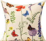 All Smiles Outdoor Patio Throw Pillow Covers 20x20 Set of 4 Spring Summer Garden Flowers Farmhouse Décor Outside Furniture Bench Chair Decorative Cushion Cases for Swing Deep Seat Bed Couch Sofa