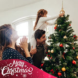 Glass Spherical Christmas Tree Topper Finial Christmas Ornaments with Carved Flowers Holiday Indoor Suitable for Home Party Decoration, 9.8inches, Golden