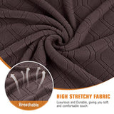 VANSOFY Oversized Recliner Chair Cover, 4-Pieces Stretch Recliner Covers for Recliner Chair Soft Reclining Chair Slipcover Jacquard Pattern Furniture Protector for Dogs Cats(Dark Coffee)