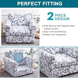 KRFOONN 2 Piece Chair Covers Printed Sofa Covers Couch Covers Washable Armchair Sofa Couch Slipcover Furniture Protector with Elastic Bottom for Living Room (Armchair, 15), Small