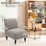 Armless Accent Chair Cover Waterproof Slipper Accent Chair Slipcovers Stretch Side Accent Chair Cover Without Arms Washable Armless Chair Covers for Living Dining Bedroom Set of 1 Taupe
