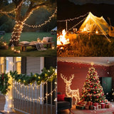 Christmas Lights,100 Count Lights with White Wire,21ft UL Certified Tree String Lights for Indoor Outdoor Christmas Decoration,Home Garden,Party Decorations (Warm White)