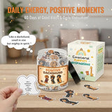 Positive Dachshund Jar with 60 Affirmation Cards, Emotional Support Gift, Funny Dachshund Gifts for Women, Christmas Decor, Weiner Gifts, Cute Puppy Dachshund Decor for Dog Lovers
