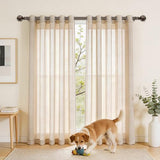 Bronze Curtain Rods 2 Pack, HOTOZON Curtain Rods for window 32 to 58 Inch, New Splicing Window Rod for Windows, 3/4 Inch Single Drapery Rod with Netted Finials