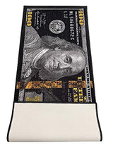 HUAHOO Black Money Rugs 100 Dollar Bill Area Rug Door Mat Runner for Living Room Bedroom Indoor Outdoor Rug (18" x 43")