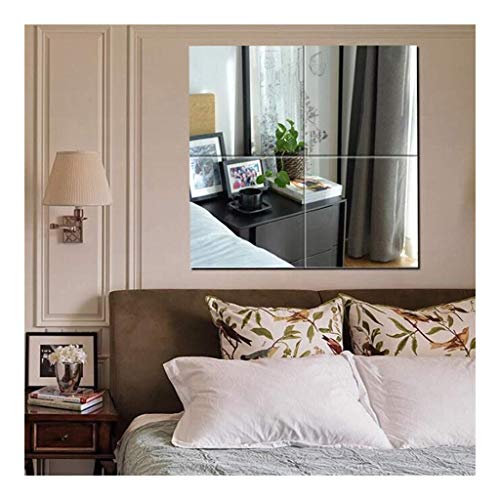 Wall-Mounted Dressing Mirror Bedroom Simple Floor Mirror eless Full Length Mirror 4 Pieces 11.8in Times 11.8in AN1018 914