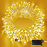 Ollny 120LED 40FT String Lights, Waterproof Connectable Fairy Lights with Timer 8 Modes, Warm White Plug in Indoor Light for Bedroom Classroom Outdoor Wedding Christmas Party Decorations