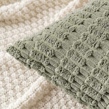 MIULEE Corduroy Decorative Throw Pillow Covers 16x16 Light Olive Pack of 2