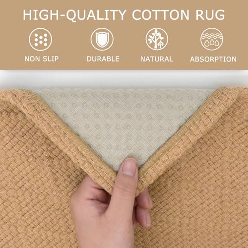KOZYFLY Washable Entryway Rug, 3x5 Ft, Warm Tan
